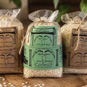 Coffret cadeau de riz artisanal italien – 3 x 500 g (17,64 oz chacun) – Riz Carnaroli, riz complet et riz thaï aromatique – Sans OGM – Cadeau gourmand sarde