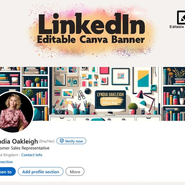 Bewerkbare LinkedIn-banner - Bewerk uw banner in Canva