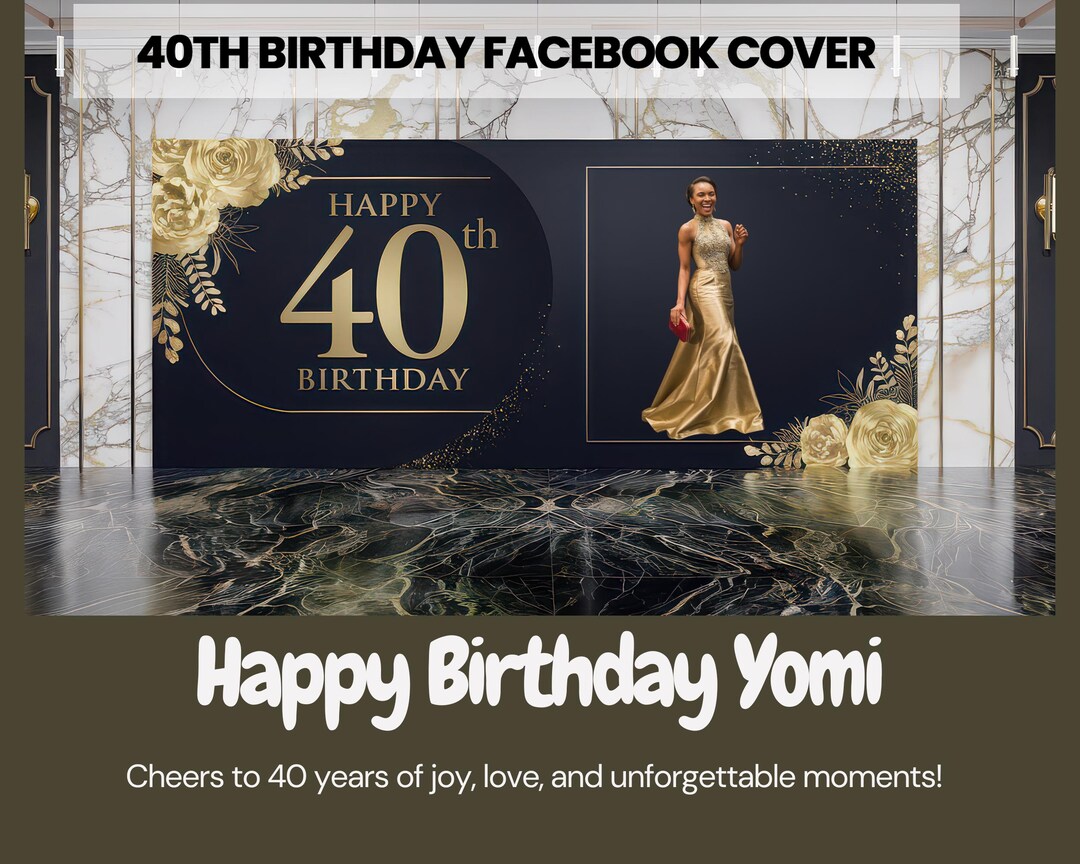 40th Birthday Canva Template for Facebook Social Media Cover 40th ...