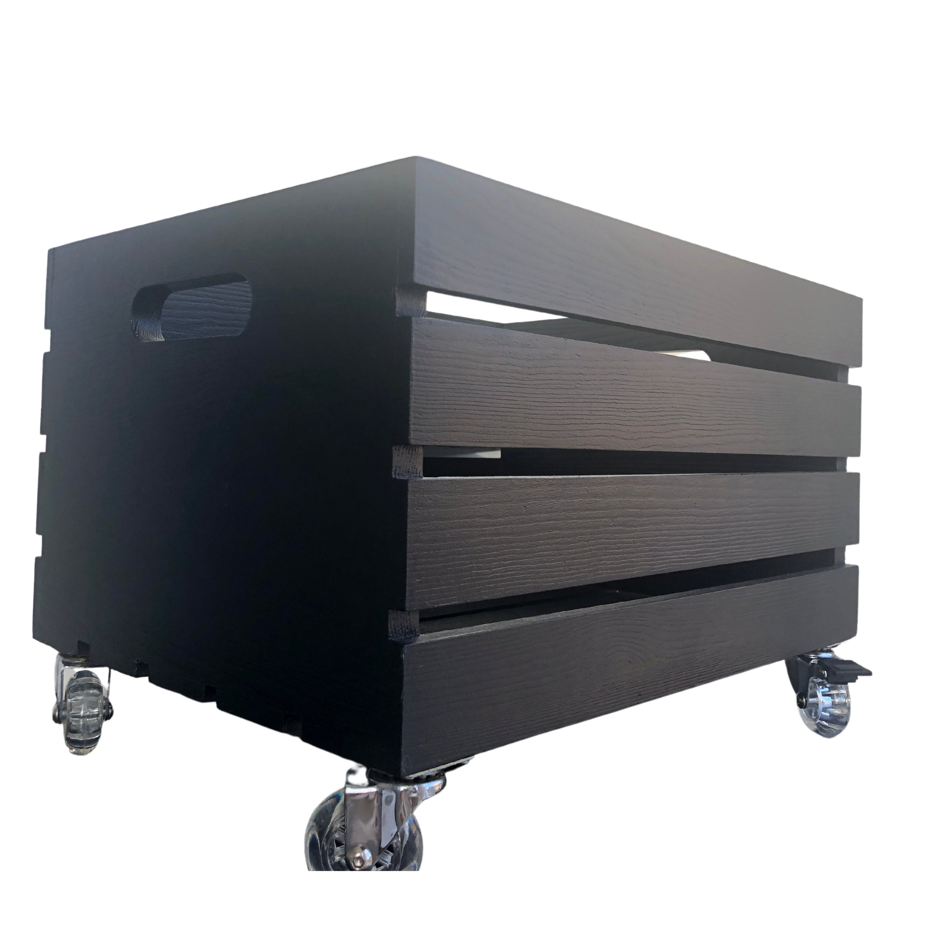 Rolling Wooden Crate, Storage Box, Organizer Storage Container With ...