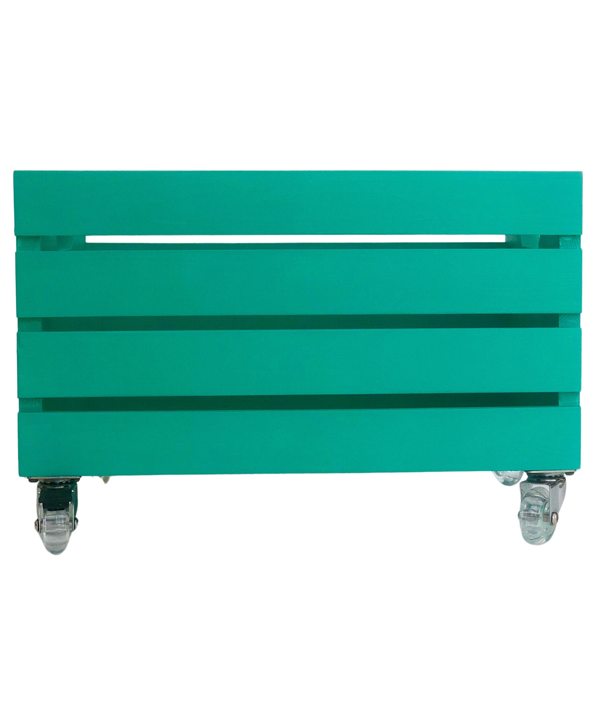 Rolling Wooden Crate, Storage Box, Organizer Storage Container With ... - Wooden Crate With Removable Top And Wheels