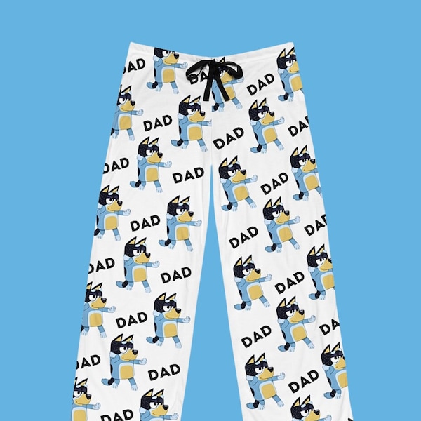 Pantalons de pyjama Bluey pour hommes, pyjama bandit pour papa, pyjama Bluey Dad, cadeau pour papa