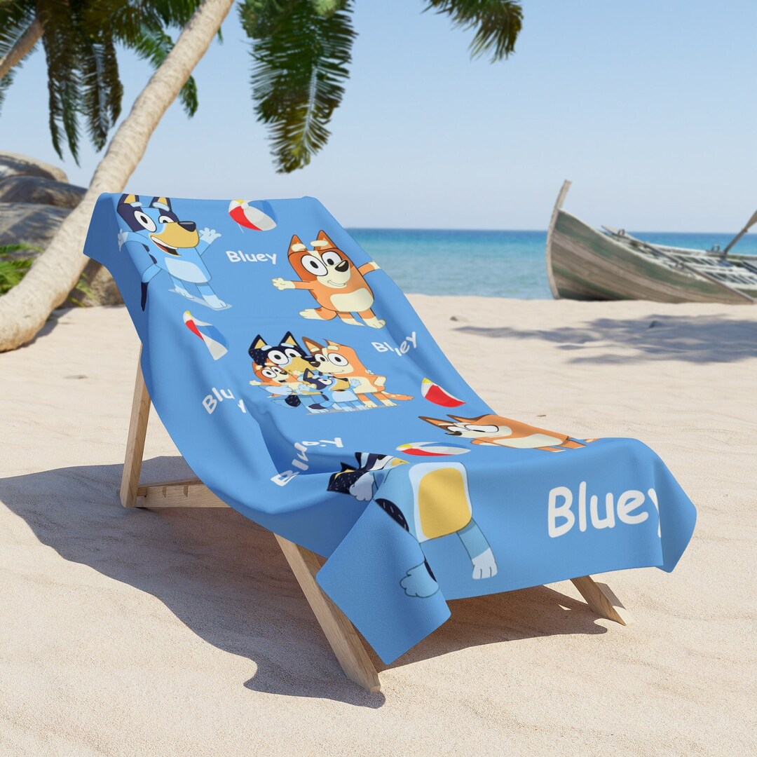 New Bluey Beach Towel Bluey and Bingo Towel Kids Beach Towel Bath Towel