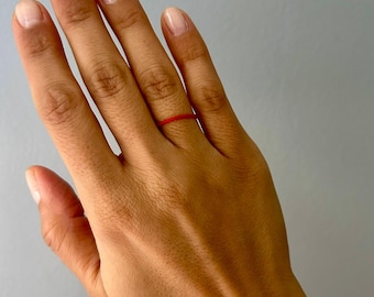 Anello regolabile con cordino rosso: gioielli minimalisti con cordino protettivo per il destino, idee regalo