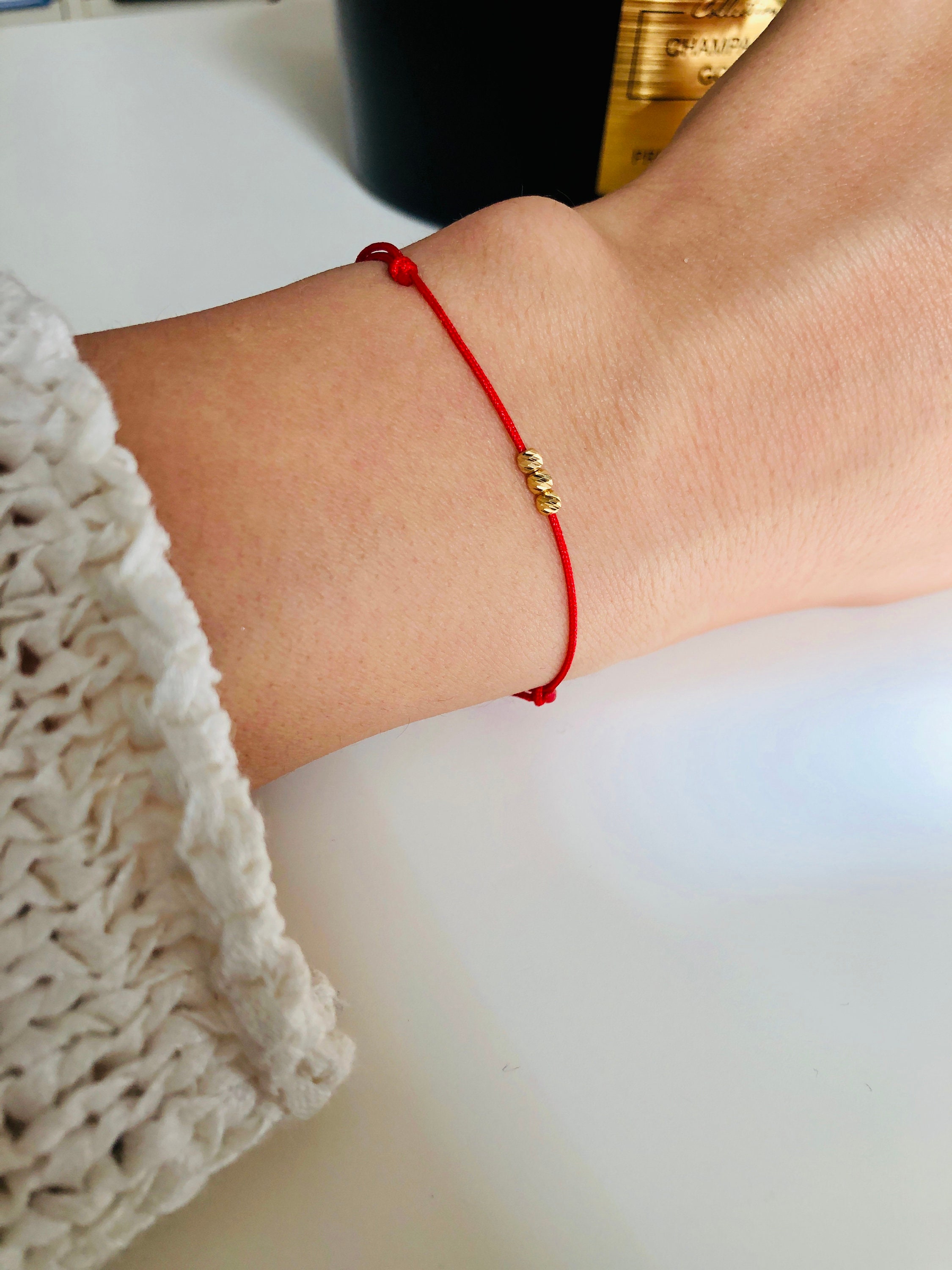 MYSTIC JEWELS di Dalia - Bracciale Kabbalah - 7 nodi di filo rosso - U