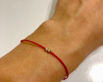 Bracciale Amicizia In Oro Giallo 9kt Con Cuore Rosso, Lunghezza Regolabile 16-19 Cm, Marchio 375 - 6