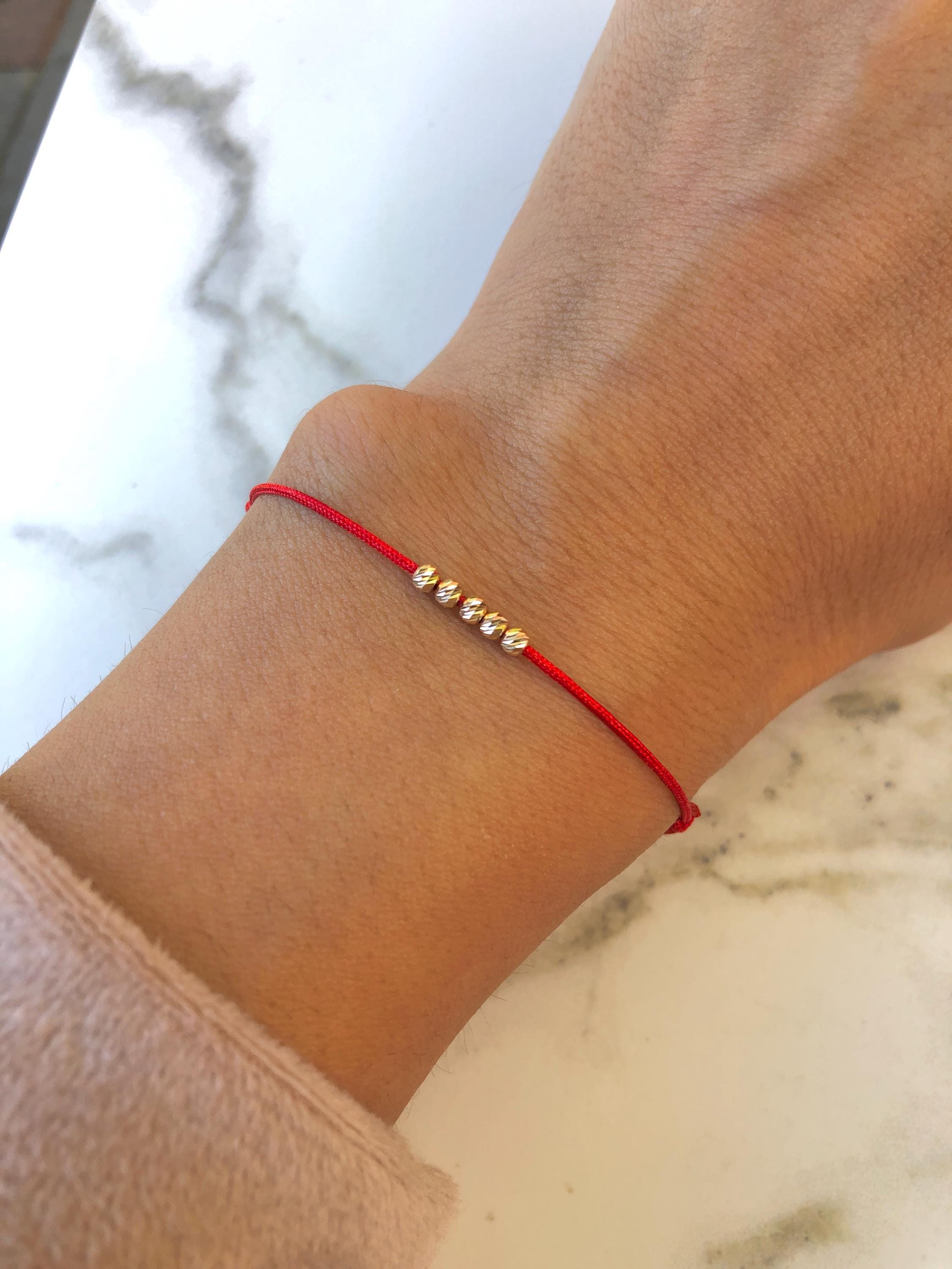 Adoyi Set Di 5 Braccialetti Con Perline Elastiche, Placcati In Oro 14K, Per Donna, Impilabili, Regolabili, Con Sacchetto Regalo - 2