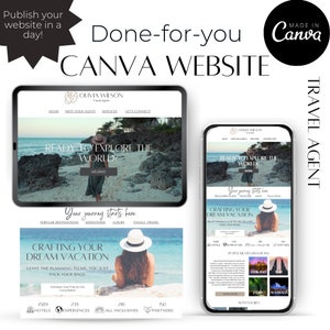 Modern Travel Agent Canva Website Template with Done-for-You Content