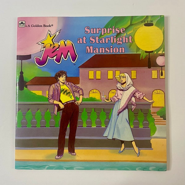 Vintage Jem Surprise at Starlight Mansion Book - Golden Book - 1980's -Jen and the Holograms