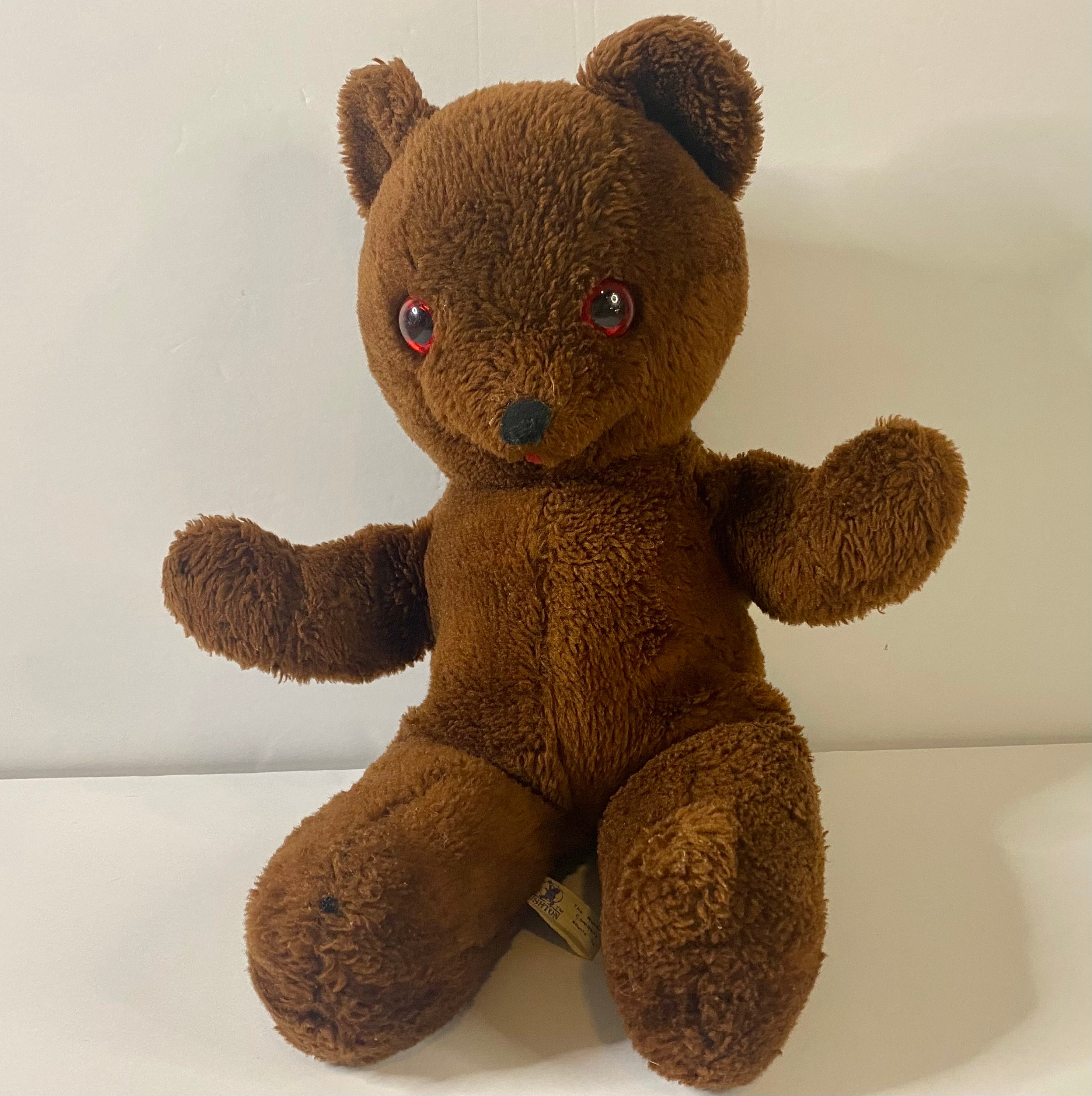 Vintage Rushton Brown Teddy Bear - Red Eyes RESERVED FOR Vintage Rushton Brown Teddy Bear - Red Eyes RESERVED FOR