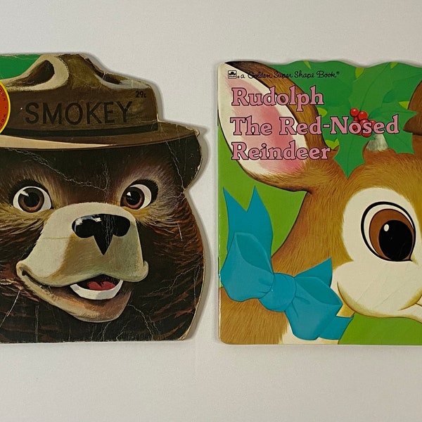 A Golden Shape Book - The Smokey Bear Book - Rudolph The Red Nosed Reindeer