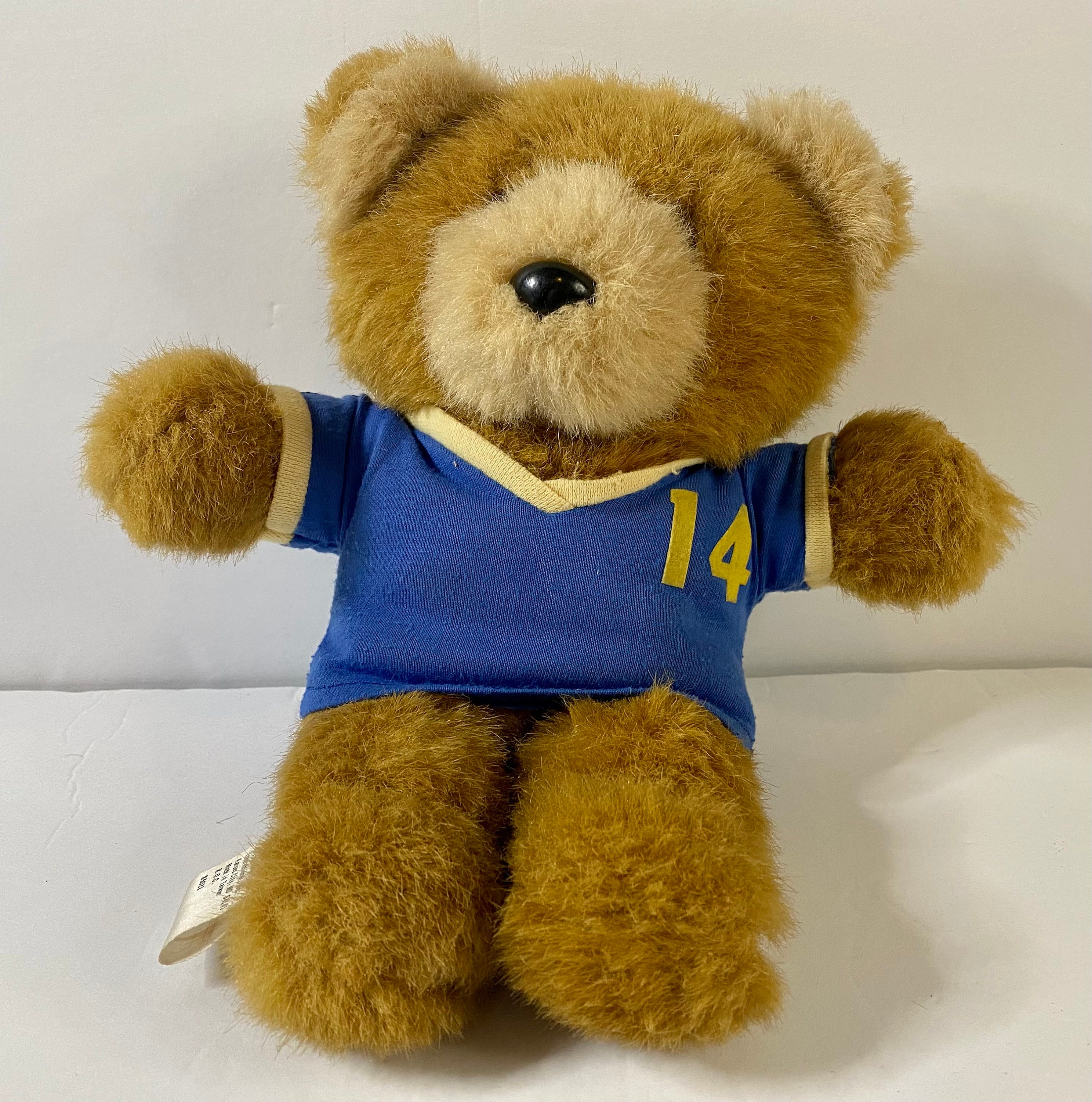 Vintage Brown Teddy Bear in a Jersey - 1985