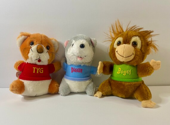 Vintage Shirt Tales Plush Set of 3 - Bogey Tyg Digger - Hallmark