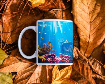 Ceramic Underwater Mug Ocean Mug Sea Mug Heat Sensitive Magic Mug Coffee Mug Gift Tea Cup