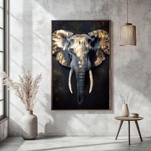 Elephant Wall Art, Elephant Art Print, Elephant Gifts, Elephant Home Decor, Animal Lover Art, Elephant Lover Poster, Dark Cottagecore Art
