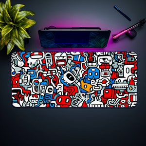 Graffiti Kunstwerk, gerahmte Mousepad Art, Bürodekor, Gaming Graffiti Mousepad, Traum große Schreibtischmatte, Street Art Graffiti Gaming Pad