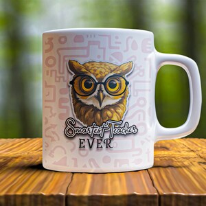 The Perfect Teacher's Mug Female Version, Smartest Teacher Ever, Cartoon Teacher Mug, Perfect gift, Owl Teacher's Mug, Gift for my Teacher