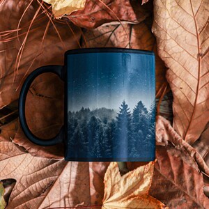 Taza que cambia de color, taza de cerámica, taza de café, taza artística para la naturaleza, taza de regalo, taza de café con diseño
