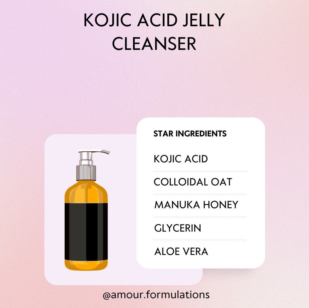 DIY Kojic Acid Honey Turmeric Face Wash Digital PDF Formula, Kojic Acid