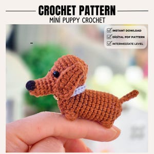 Mini Crochet Dachshund Amigurumi Pattern, Tiny Dog Keychain, Cute Puppy PDF Pattern, Quick Crochet Gift Idea