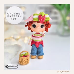 Strawberry Girl Crochet Patterm,Strawberry doll,sweet girl Crochet pattern