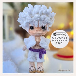 Amigurumi Pirat Junge Häkelanleitung PDF - Strohhut Anime Inspiriert Häkeltier Spielzeug - Digital Download