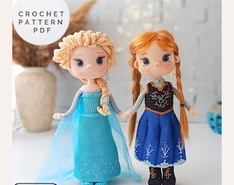 Winter Princess Amigurumi Crochet Pattern - 2 in 1 PDF Doll Tutorial - Snow Queen&Frosty Girl Design,handmade crochet doll pattern,gift idea