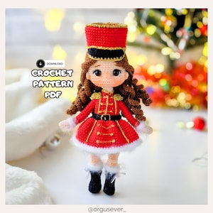 Amigurumi Nutcracker Pattern – Christmas Soldier Doll – PDF Crochet Toy – Holiday Ornament DIY-Beginner Friendly Pattern