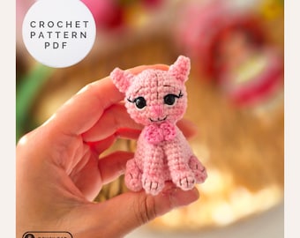 Crochet Cat Pattern PDF - Amigurumi Kitten Tutorial - Cute Small Cat Toy DIY - Beginner Friendly Digital Download