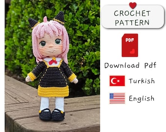 Anya Amigurumi Doll Crochet Pattern (PDF Pattern)