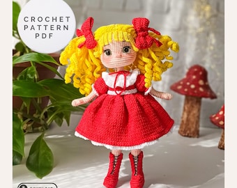 Candy Doll Crochet Pattern – Amigurumi Sweet Doll PDF – Cute Crochet Doll Tutorial – Digital Download,beginner crochet doll,