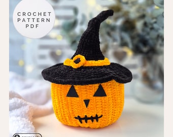 Halloween Crochet Pattern PDF, Amigurumi Pumpkin Witch (DIY)