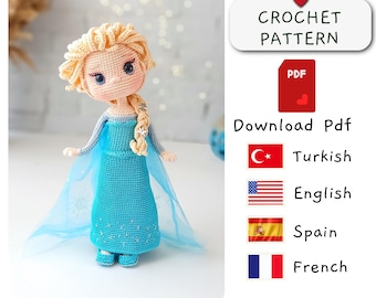 Princess Amigurumi Doll Crochet Pattern, Amigurumi Doll Pattern, princess pattern