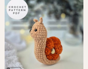 Pumpkin Snail Crochet Pattern | Fall Amigurumi Toy (PDF)