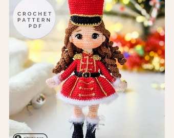 Amigurumi Nutcracker Pattern – Christmas Soldier Doll – PDF Crochet Toy – Holiday Ornament DIY-Beginner Friendly Pattern