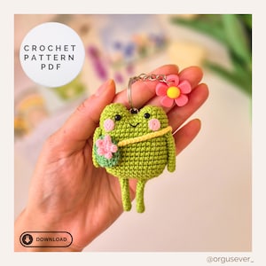 Söt groda virkmönster, groda virkmönster, amigurumi groda, grodanyckling