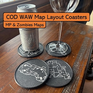 COD WAW-kaartlay-out onderzettersets (MP en Zombies)