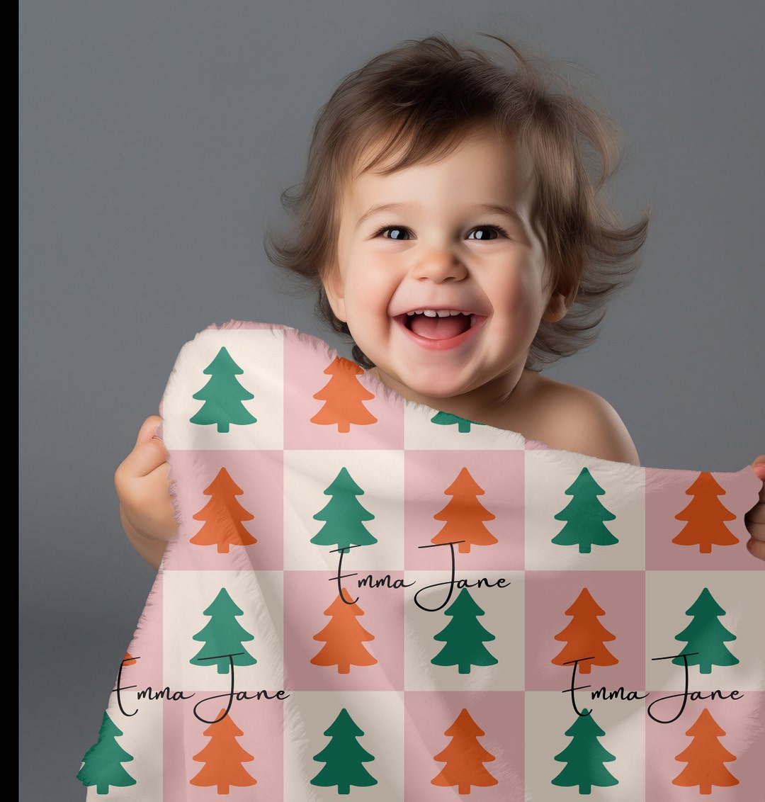 Personalized Baby Swaddle Blanket Christmas Pattern Gender Etsy