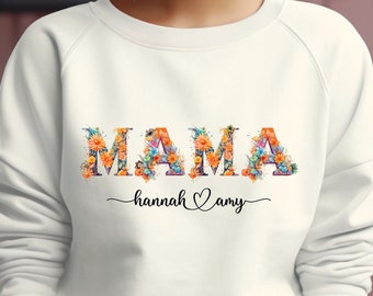 Mama Pullover personalisiert, Geschenk für Mama, Mama shirt, Weihnachtsgeschenk Mama , Geburtstagsgeschenk Mama, Mama Hoody