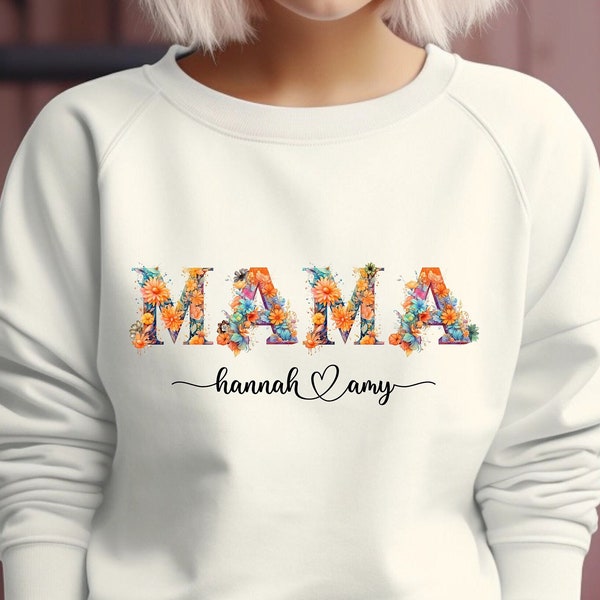 Mama Pullover personalisiert, Geschenk für Mama, Mama shirt, Weihnachtsgeschenk Mama , Geburtstagsgeschenk Mama, Mama Hoody