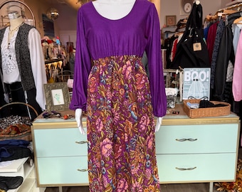 1970s Boho Tapestry Maxi Dress