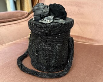 1940s Hand-Beaded Rosette Evening Bag