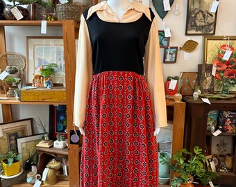 1970s Gene Stanley Long Sleeve Maxi Dress