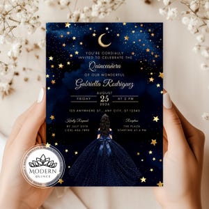 Quinceaños Einladung - elegante und bearbeitbare Vorlage - Quince 15 Años Birthday - Sweet 16 - Instant Download - Canva Edit - 169C