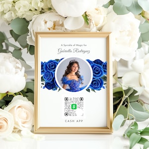 Editable Quinceañera Cash App Sign Template | Customizable Digital Download | Instant Access | Cash App Sign | Party Décor, Event decor 92C