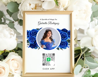 Editable Quinceañera Cash App Sign Template | Customizable Digital Download | Instant Access | Cash App Sign | Party Décor, Event decor 92C