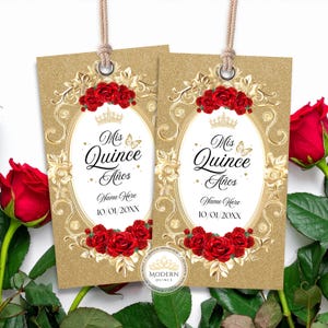 Quinceañar Favor Tags | Kerze Geschenkanhänger | Digitaler Download | Mis XV Años | Quinceanera Candle Favor Tags | Danke-Tag | 15 Dekor TAG04