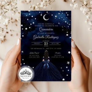 Uitnodiging Quinceañera - Elegante en bewerkbare SJABLOON - Kweepeer 15 jaar verjaardag - Sweet 16 - Instant Download - Canva Edit - 190C