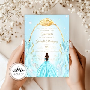 Invitation Quinceañera - modèle élégant et modifiable - anniversaire de coing 15 ans - Sweet Sixteen 16 - téléchargement immédiat - édition sur toile - 141 C