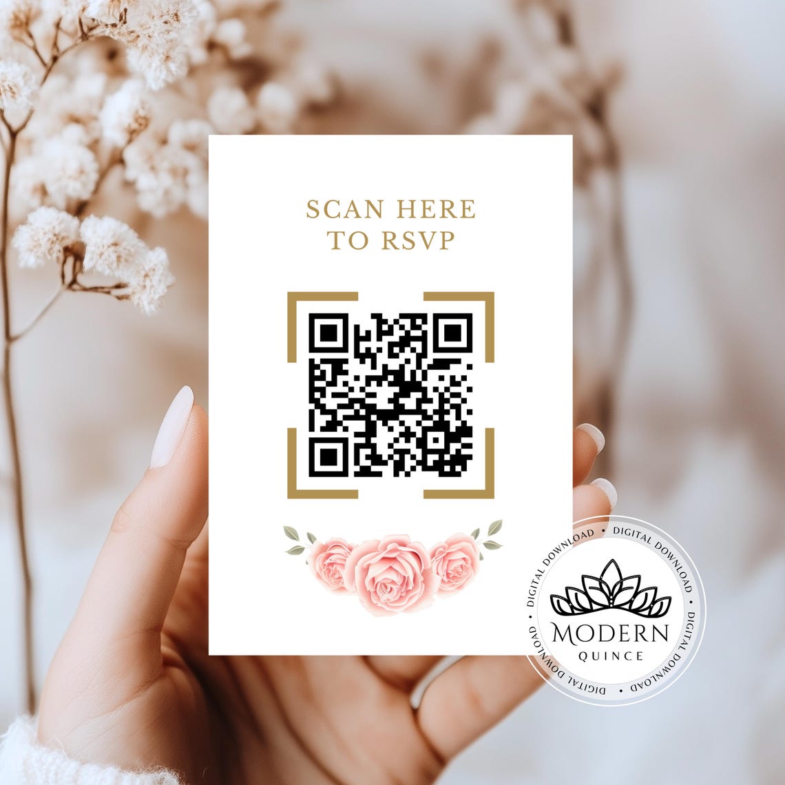 QR Code RSVP Card Template | Professional & Home Printing Options ...